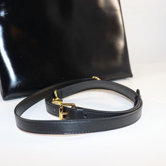 Vintage Gucci Black Patent Leather Structured Tote - Picture 8 of 11